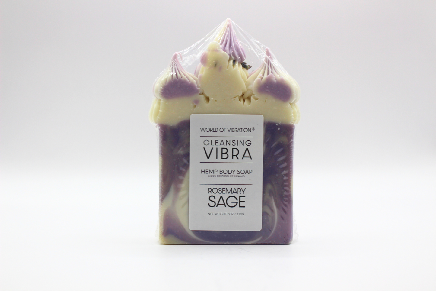 World of Vibration® Cleansing Vibra Frosted Soap: Lavender Soap for Harmonious Balance