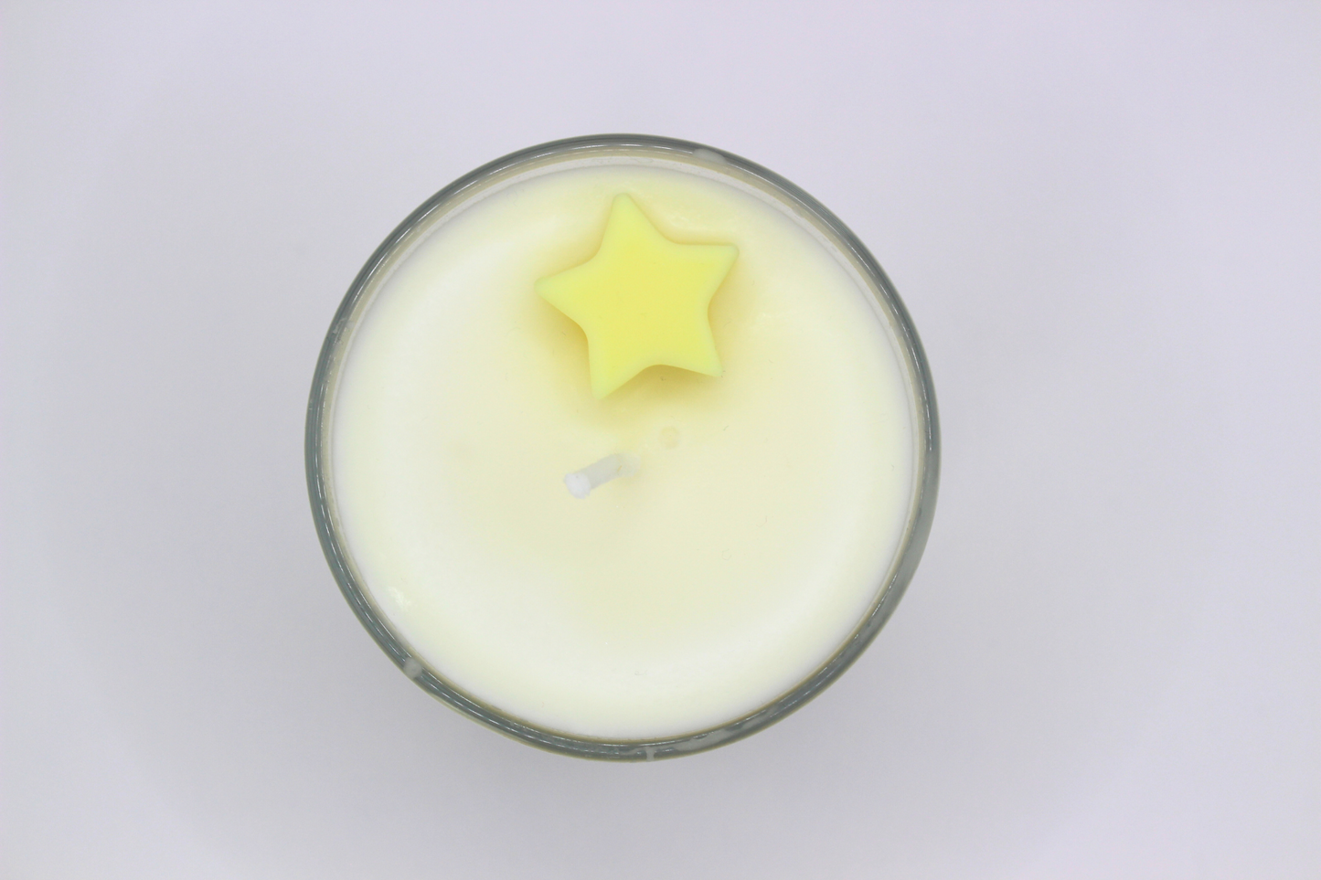 Inner Vibra Candle - White with Yellow Star, 6 oz | World of Vibration