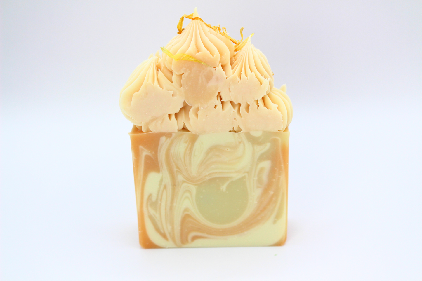 World of Vibration® Happiness Vibra Frosted Soap: Handmade Calendula Soap for Uplifting Energy