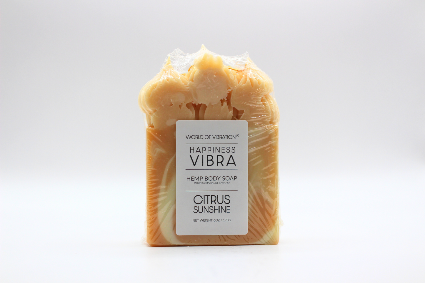 World of Vibration® Happiness Vibra Frosted Soap: Handmade Calendula Soap for Uplifting Energy