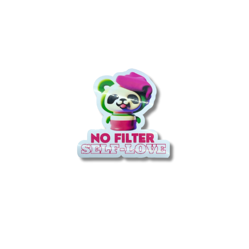 No Filter Panda Sticker