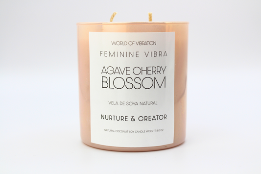 Blush Iridescent Feminine Vibra Candle - Blush, Iridescent Glass, 8 oz | World of Vibration