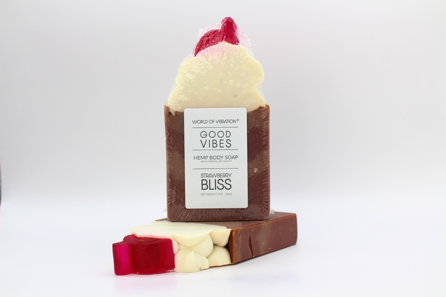 Strawberry Bliss Hemp Body Soap - Handmade Sweet Aroma - World of Vibration®