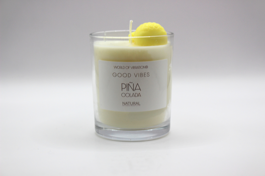 Piña Colada - 6oz Tropical Scented Candle with Pineapple Embed - World of Vibration®