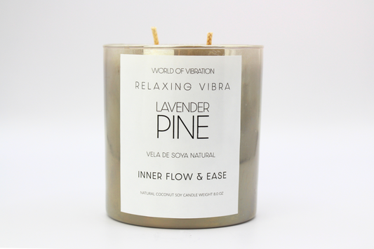 Taupe Iridescent Relaxing Vibra Candle - Taupe, Iridescent Glass, 8 oz | World of Vibration