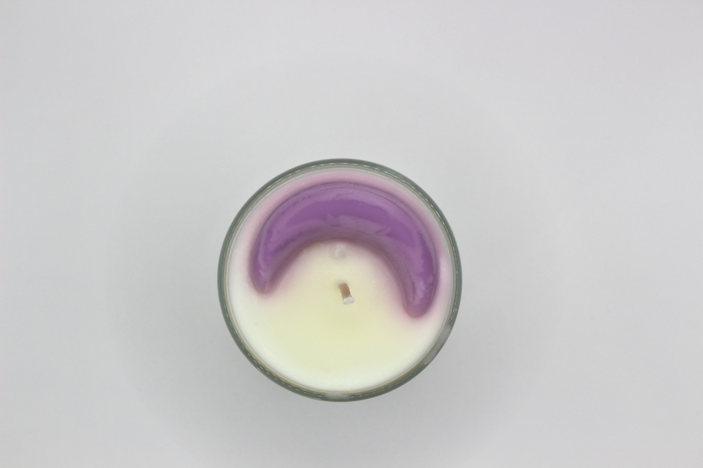 Masculine Vibra Candle - White with Purple Moon, 6 oz | World of Vibration