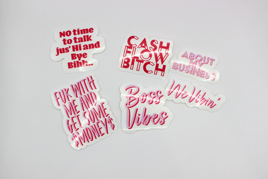 Boss Vibes Sticker Set Pink